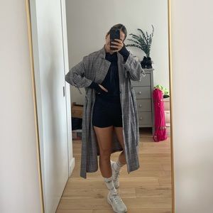 Bershka Plaid Duster Trench SIZE M/L